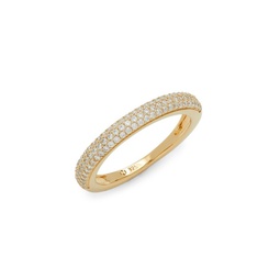 Goldplated Sterling Silver & Cubic Zirconia Thin Pave Ring