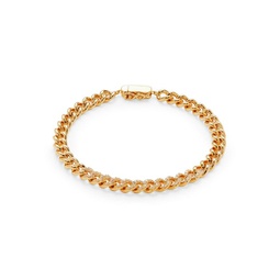 18K Goldplated & Cubic Zirconia Curb Chain Bracelet
