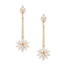 Avalanche 18K Goldplated Sterling Silver & Cubic Zirconia Pendulum Earrings