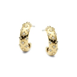Shimmer 18K Goldplated & Cubic Zirconia Half Huggie Earrings
