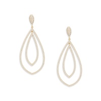 Goldtone & Cubic Zirconia Double Drop Earrings