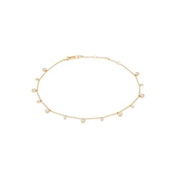 18K Goldplated & Cubic Zirconia Shaky Station Anklet