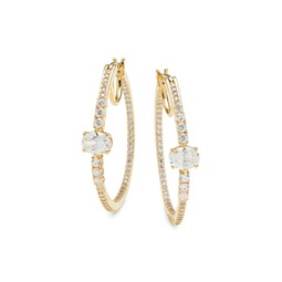 Nolita 18K Goldplated & Cubic Zirconia Medium Hoop Earrings