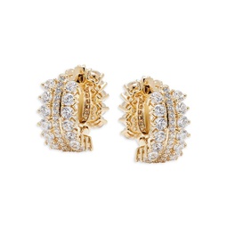 Leah 18 Goldplated & Cubic Zirconia Pave Huggie Earrings