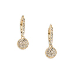 18K Goldplated & Pave Cubic Zirconia Dangle Earrings