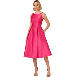 Womens Adrianna Papell Sleeveless Tea Length Dress