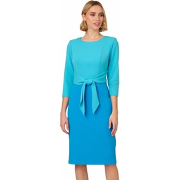 Adrianna Papell Colorblock Tie Front Dress