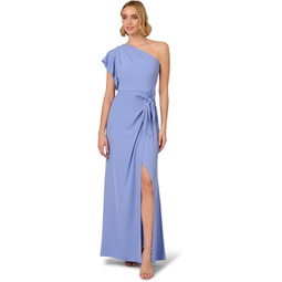 Womens Adrianna Papell One-Shoulder Gown