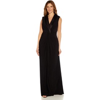 Womens Adrianna Papell Sleeveless Twist Front Stretch Jersey Tuxedo Gown