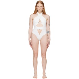 White Anja One-Piece Swimsuit 241281F103002