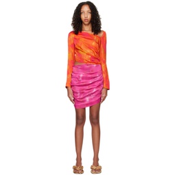 Orange & Pink Femi Minidress 231291F052001