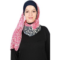 Aishas Design Pre-tied Cotton Turbans for Women with Chiffon Shawl, Instant Scarf Hijab Stylish Design