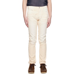 Beige Button-Fly Jeans 231383M191000