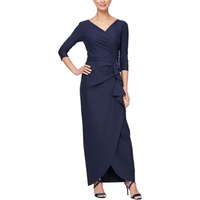Alex Evenings Long Compression Dress and Ruffle Skirt