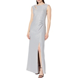 Alex Evenings Long Sleeveless Dress with Shoulder Cutout