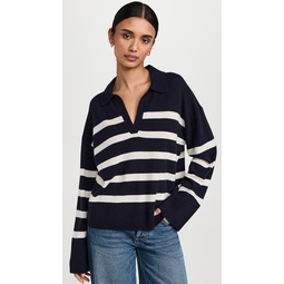 Isa Striped Polo Pullover In Cashmere