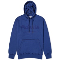 Alexander McQueen Graffiti Logo Hoody Midnight Blue