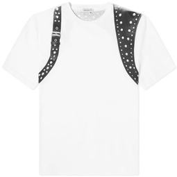 Alexander McQueen Stud Harness Print T-Shirt White & Black