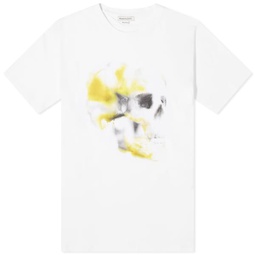 Alexander McQueen Obscured Skull Print T-Shirt White, Yellow & Black