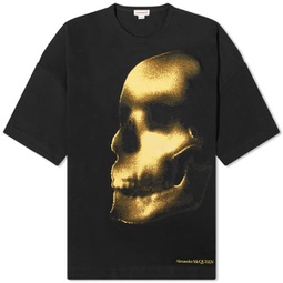 Alexander McQueen Shadow Skull Print T-Shirt Black & Yellow