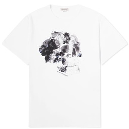 Alexander McQueen Dutch Flower Skull T-Shirt White & Black