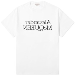 Alexander McQueen Reflected Foil Logo T-Shirt White & Black