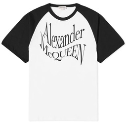 Alexander McQueen Warper Logo T-Shirt White & Black