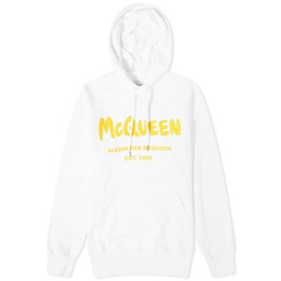 Alexander McQueen Graffiti Logo Hoodie White & Yellow