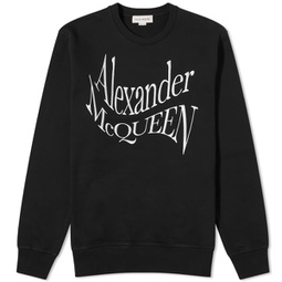 Alexander McQueen Warped Logo Crew Sweat Black