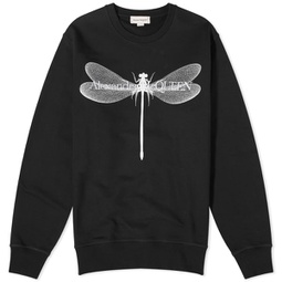 Alexander McQueen Dragonfly Print Crew Sweat Black & White