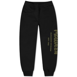 Alexander McQueen Graffiti Logo Sweat Pants Black & Khaki