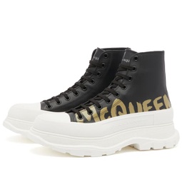 Alexander McQueen Tread Slick Graffiti Boot Black, Off White & Khaki