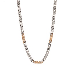 Alexander McQueen Seal Logo Chain Necklace Silver & Gold