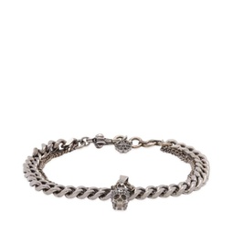 Alexander McQueen Skull Necklace Silver & Greige