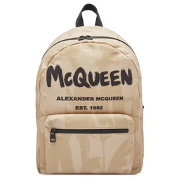Alexander McQueen Metropolitan Graffiti Backpack Beige & Black