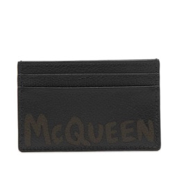 Alexander McQueen Graffiti Logo Card Holder Black & Khaki
