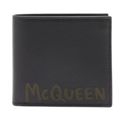 Alexander McQueen Graffiti Logo Billfold Wallet Black & Khaki