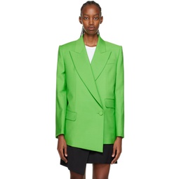 Green Double-Breasted Blazer 222259F057009