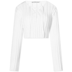 Alexander Wang Drop Shoulder Crop Sweatshirt White