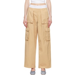 Beige Cargo Rave Trousers 241187F087009
