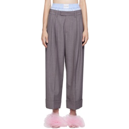 Gray Layered Trousers 232187F087007
