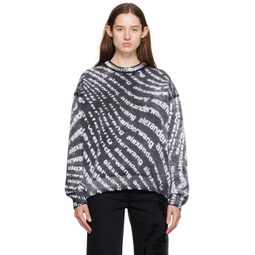 Black & White Printed Sweater 241187F096000