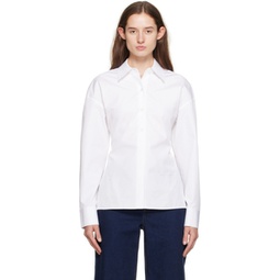 White Paneled Shirt 241187F109002