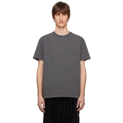 Gray Embossed T-Shirt 241187M213000