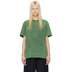 Green Embossed T-Shirt 241187F110006
