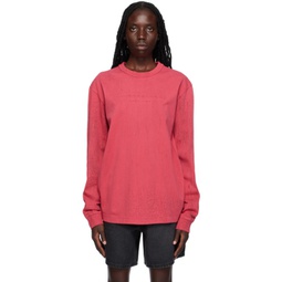 Red Overdyed Long Sleeve T-Shirt 231187F110016