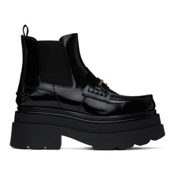 Black Carter Platform Loafer Leather Boots 241187F113004