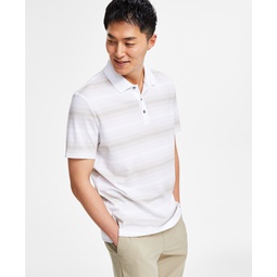 Mens Regular-Fit Supima Knit Interlock Striped Polo Shirt