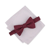 Mens Ozark Stripe Bow Tie & Dot Pocket Square Set