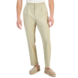 Mens Classic-Fit Textured Seersucker Suit Pants